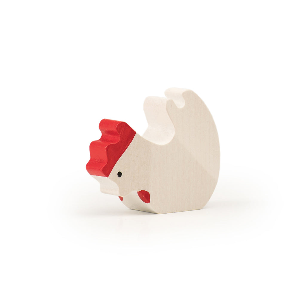 Huhn fressend weiss