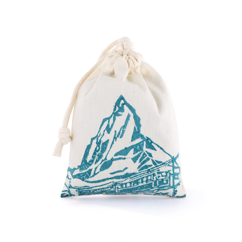 Bio-Lavendelkissen Matterhorn Blau (Handgeschnitzter Linoldruck)