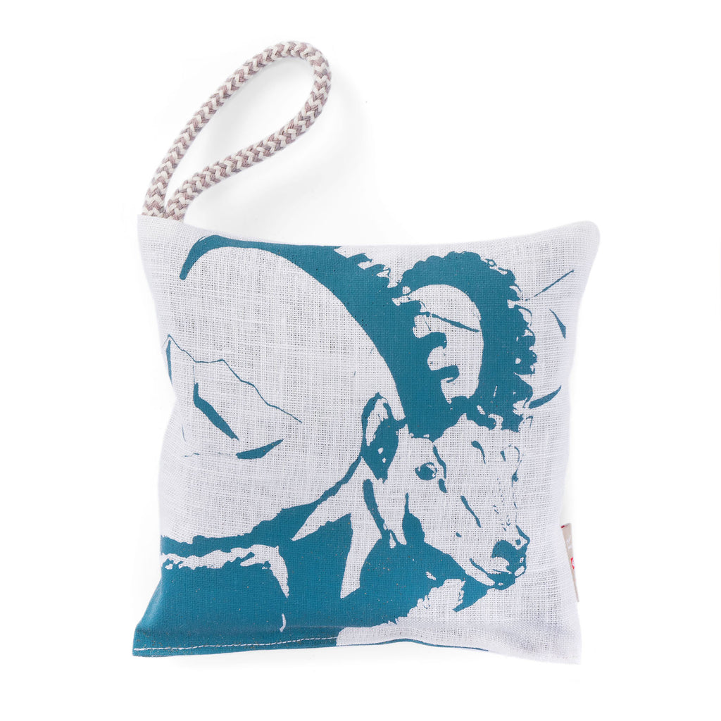 Kräuterkissen Steinbock Blau (Hand-Siebdruck)