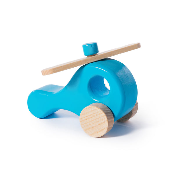 Holz-Hubschrauber in verschiedenen Farben