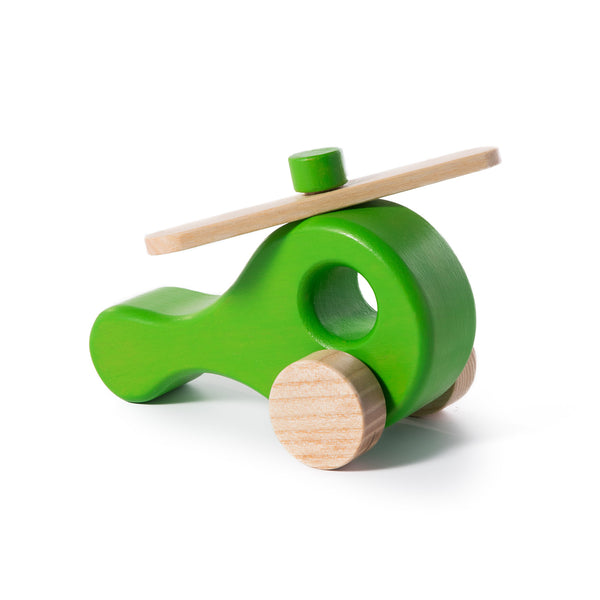 Holz-Hubschrauber in verschiedenen Farben