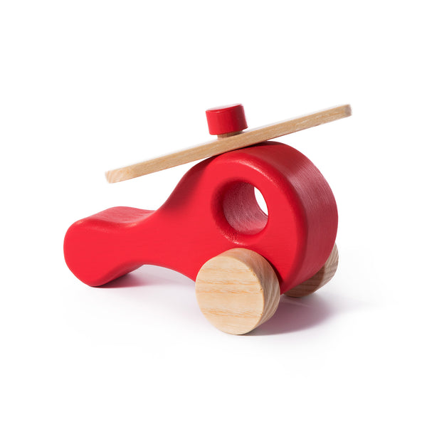 Holz-Hubschrauber in verschiedenen Farben