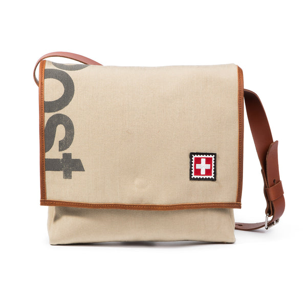 Umhängetasche aus Original Schweizer Postsack-Stoff PL 73