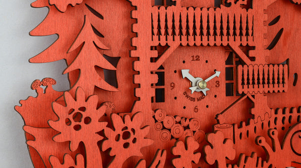 Wanduhr KooClock Rot