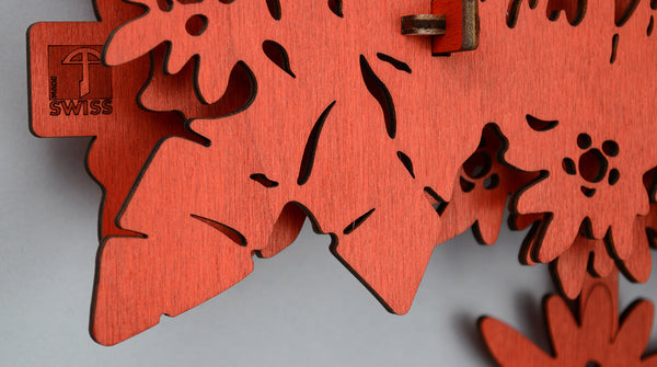 Wanduhr KooClock Rot
