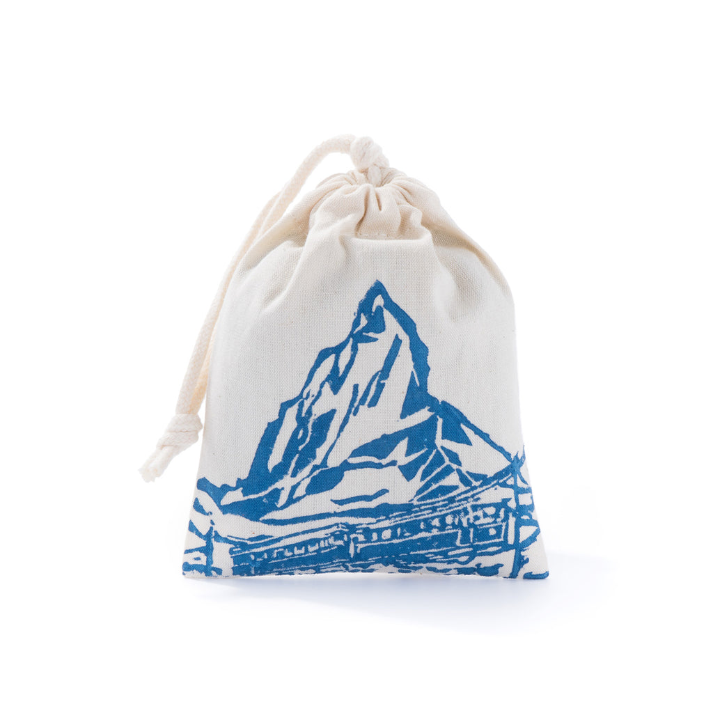 Bio-Kräuterkissen Matterhorn Blau (Handgeschnitzter Linoldruck)